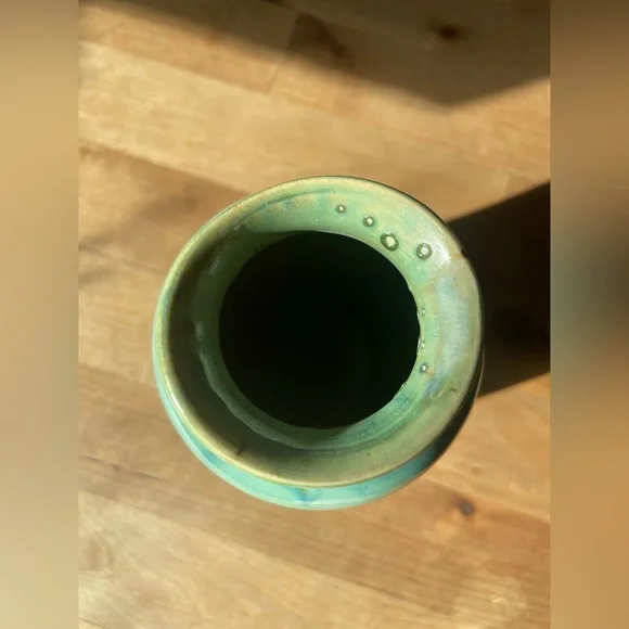 Handcrafted Green Ceramic Vase - Picture 6 of 11